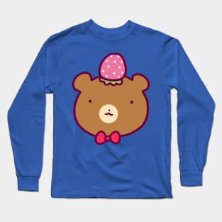 Strawberry Bear Face Long Sleeve T-Shirt